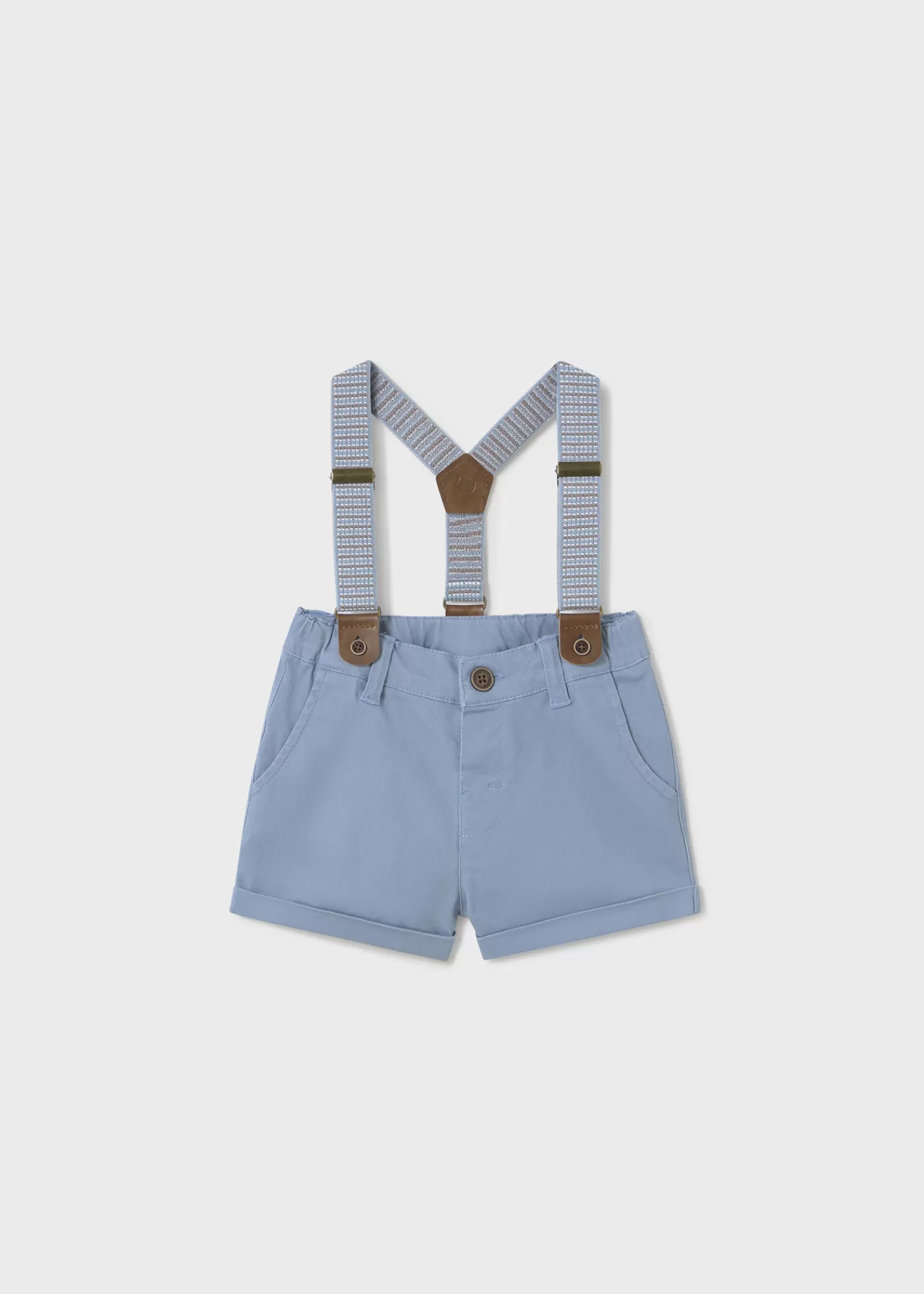 Cheap Bermuda piquè con bretelle neonato Pantaloni E Salopette