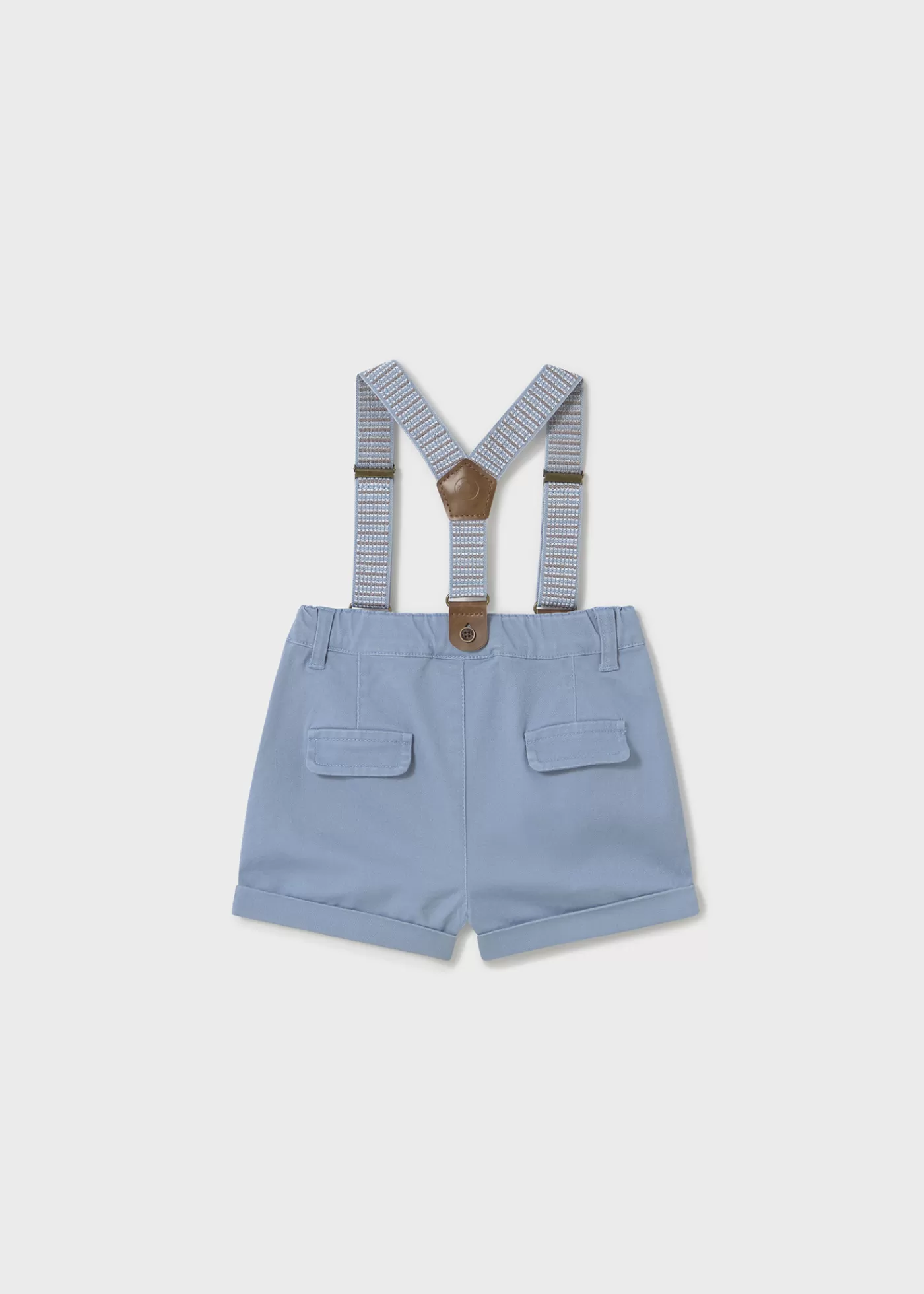Cheap Bermuda piquè con bretelle neonato Pantaloni E Salopette