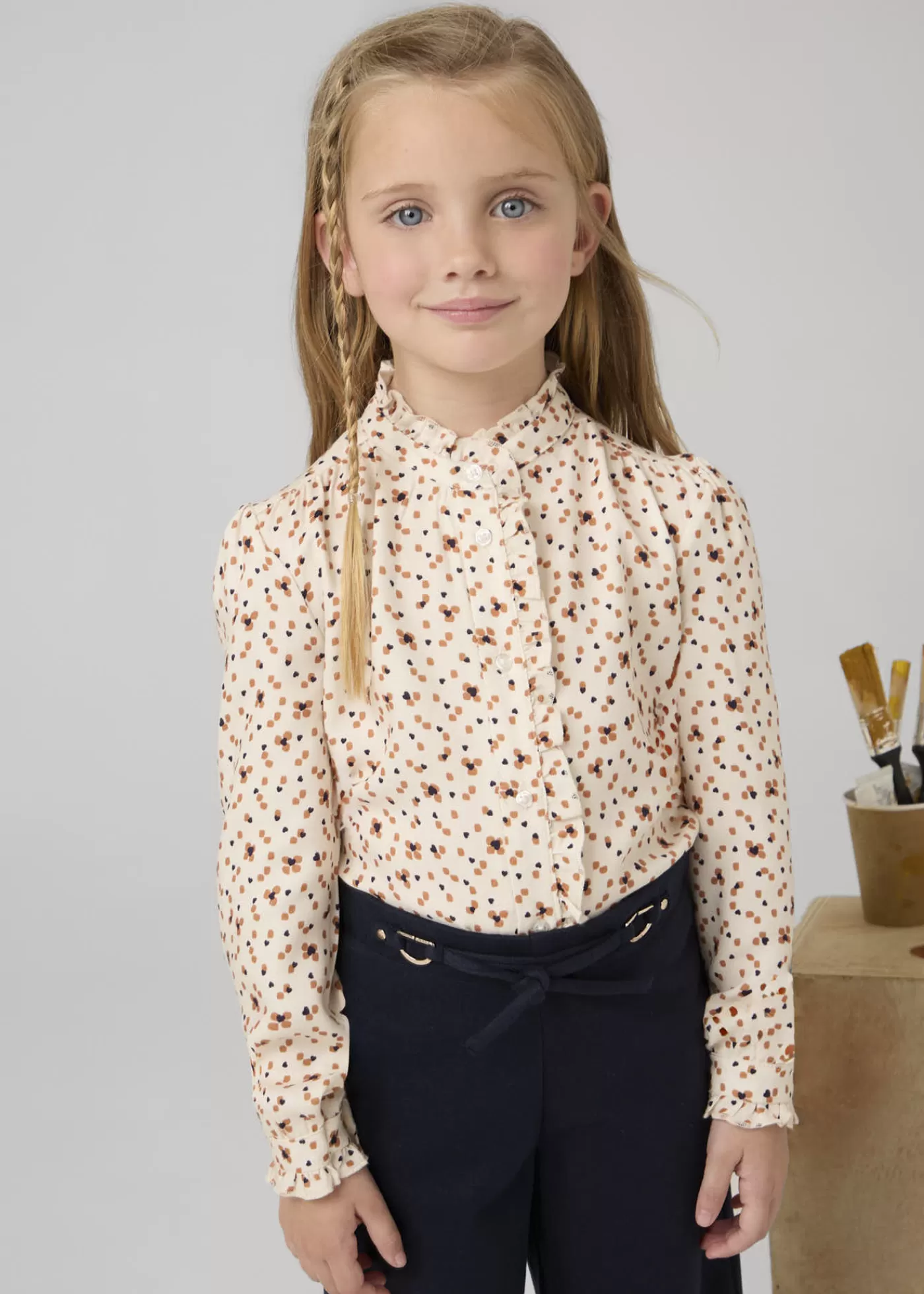Best Sale Blusa stampata volant bambina Camicie E Bluse