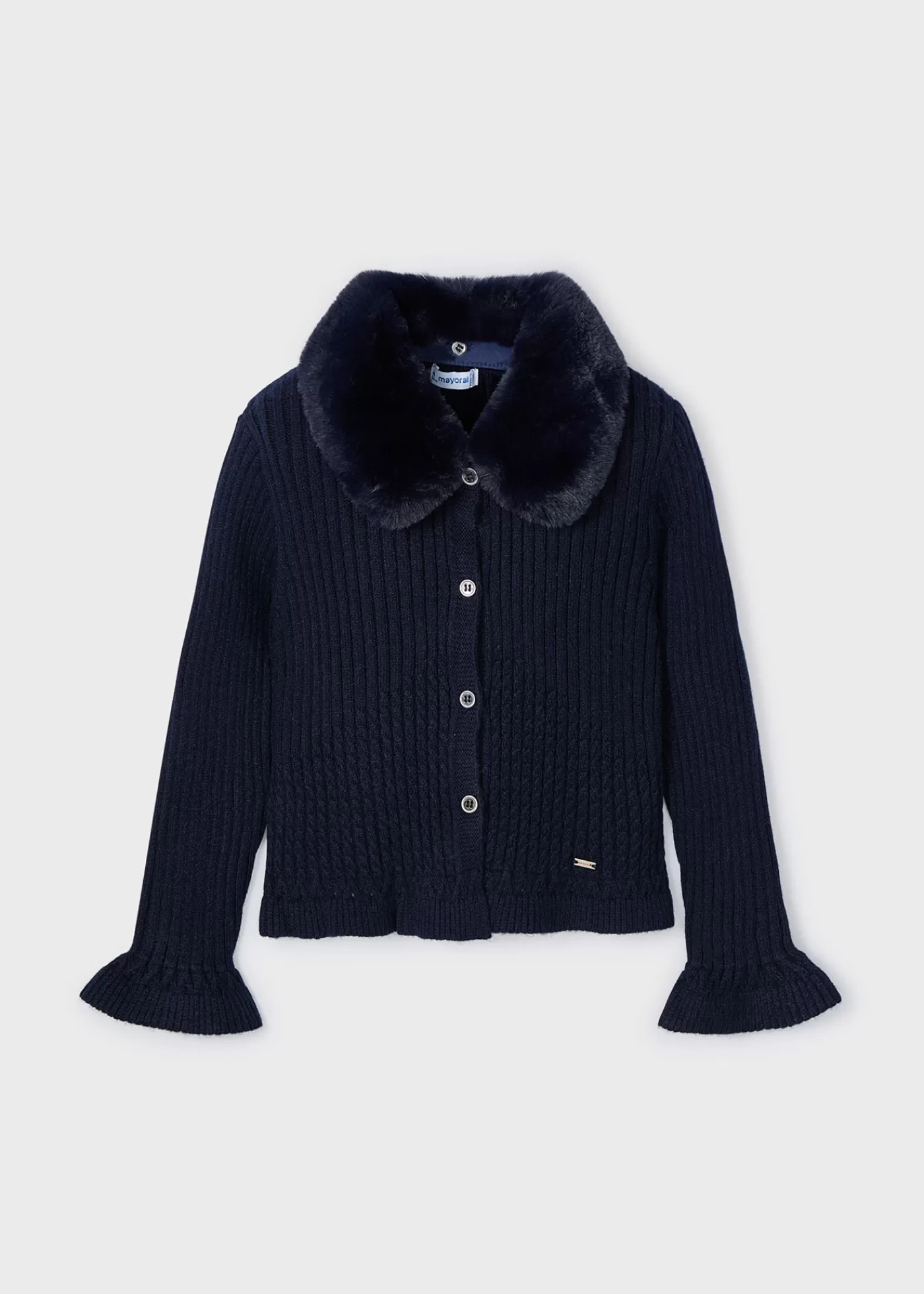 Best Cardigan in maglia colletto pellicciotto bambina Cardigan