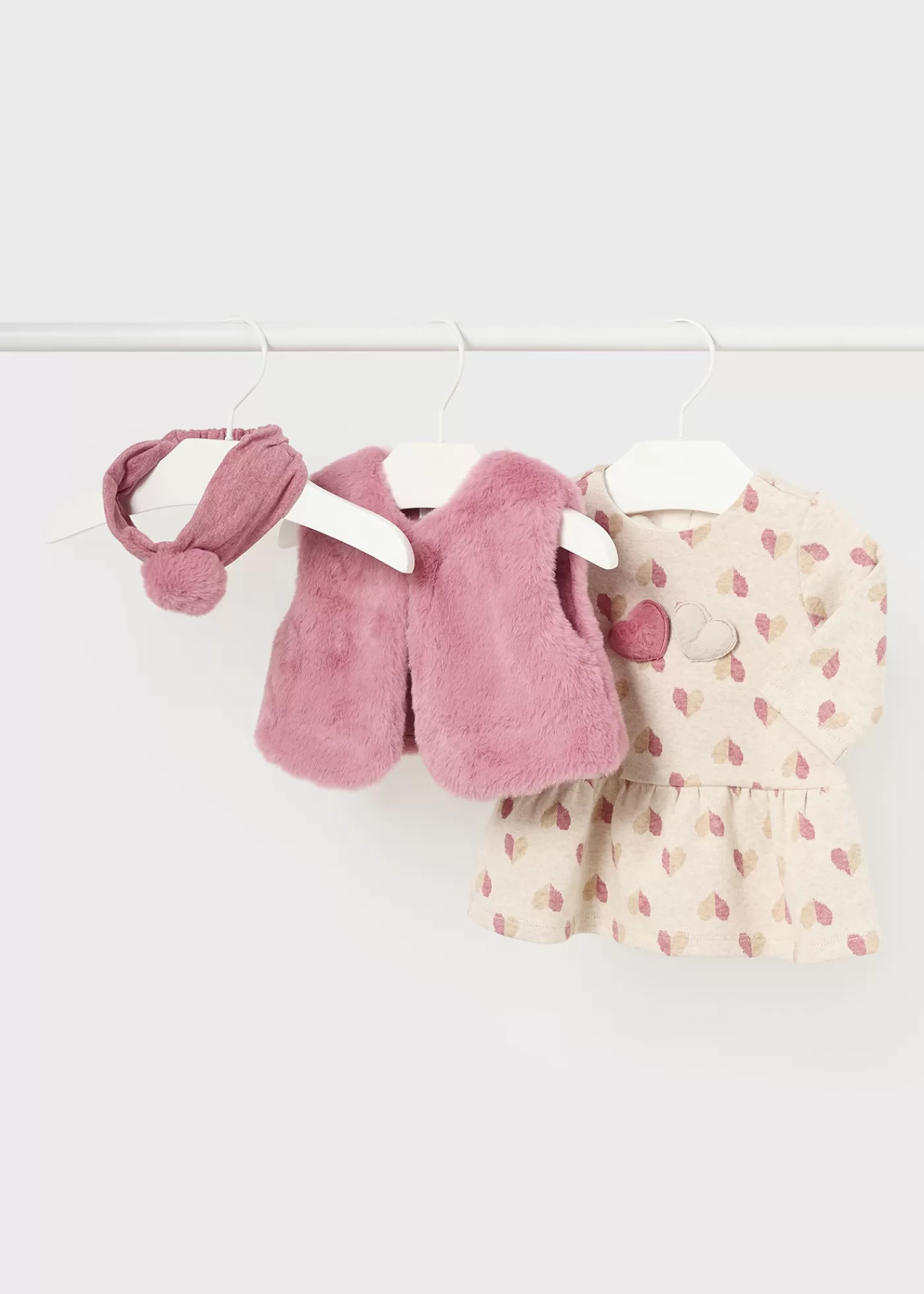 Clearance Completo 3 pezzi gilet pellicciotto neonata Vestiti