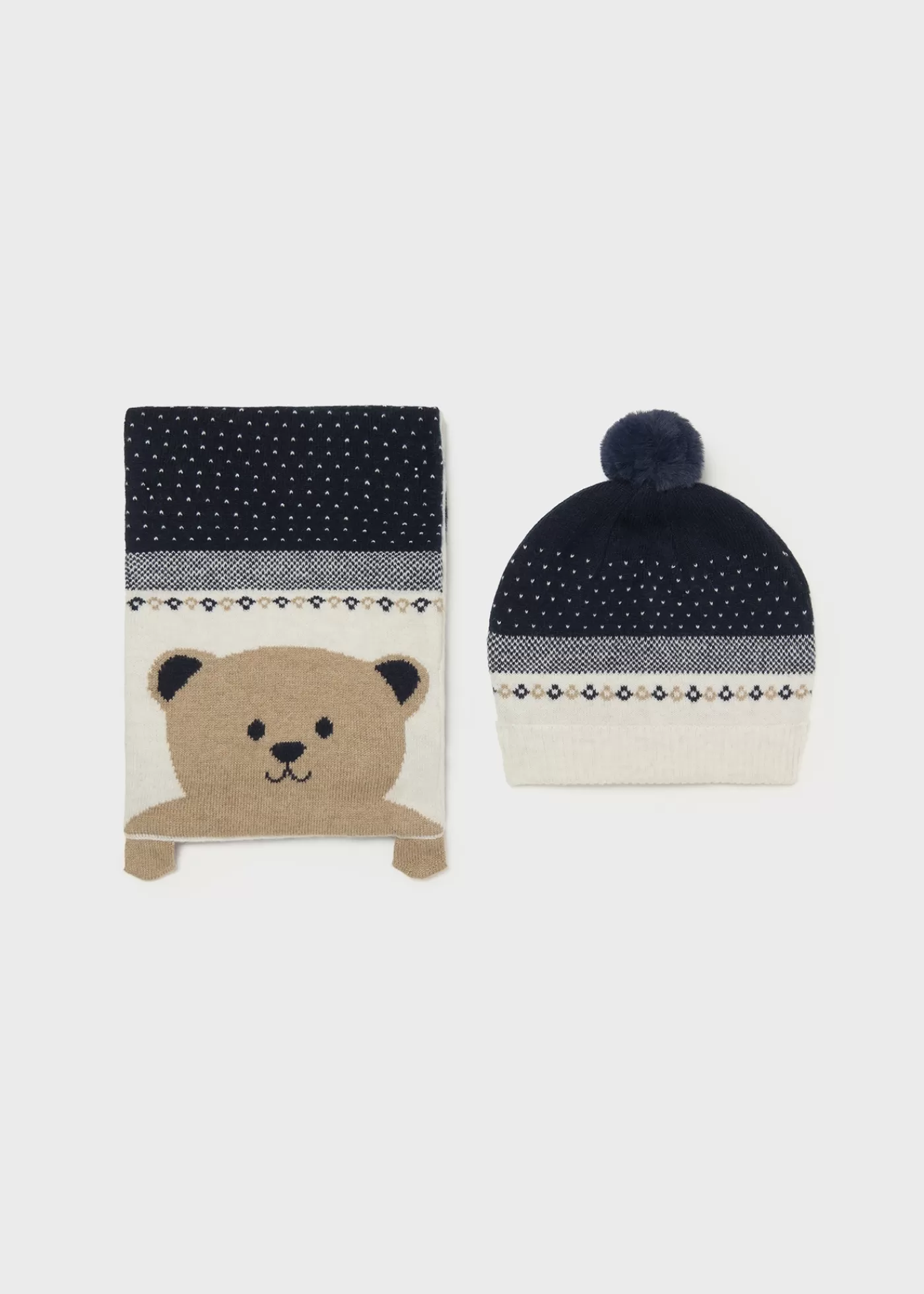 Best Sale Completo cappello e sciarpa orso neonato Accessori