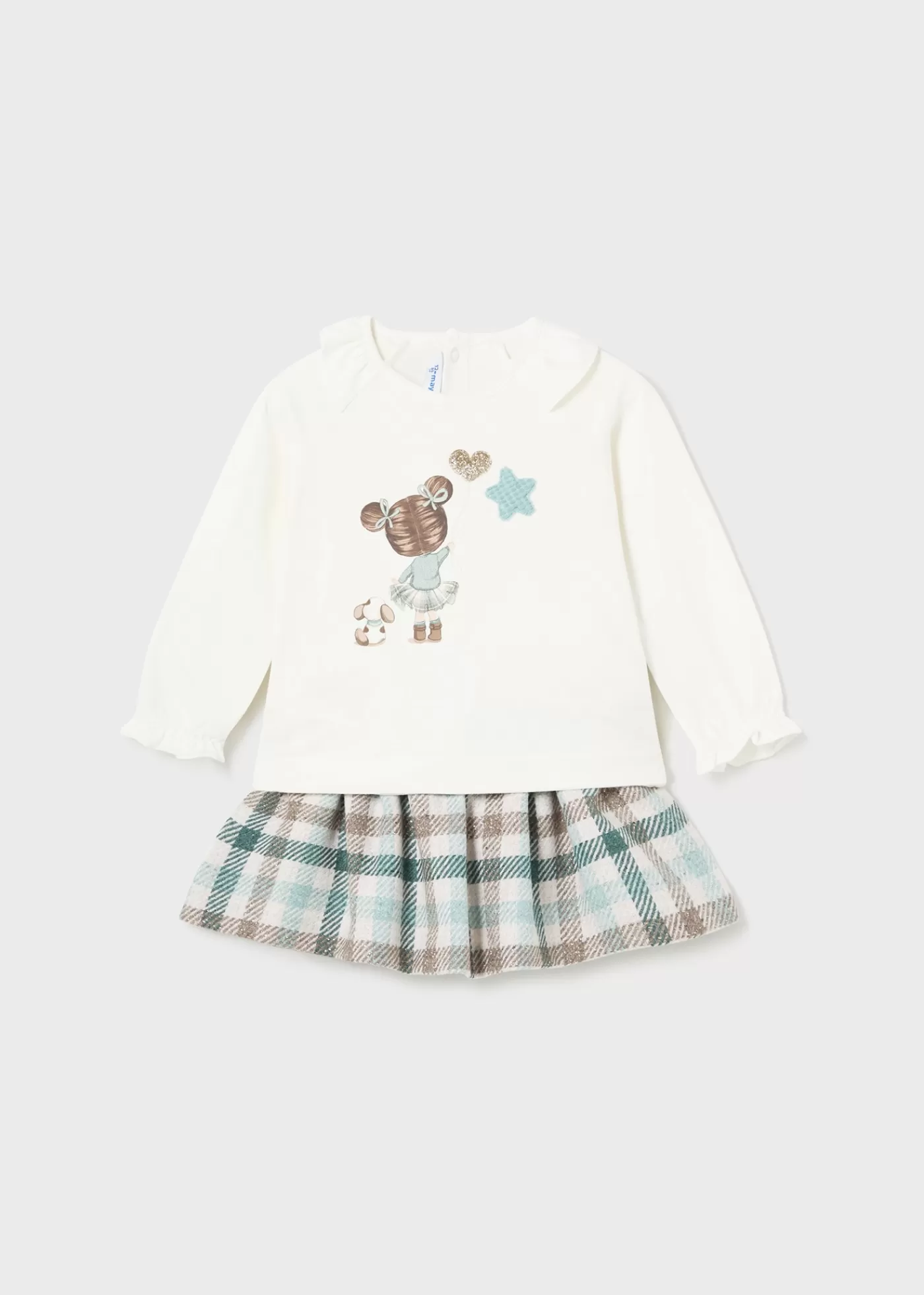 Best Completo gonna quadri e maglietta neonata Completi