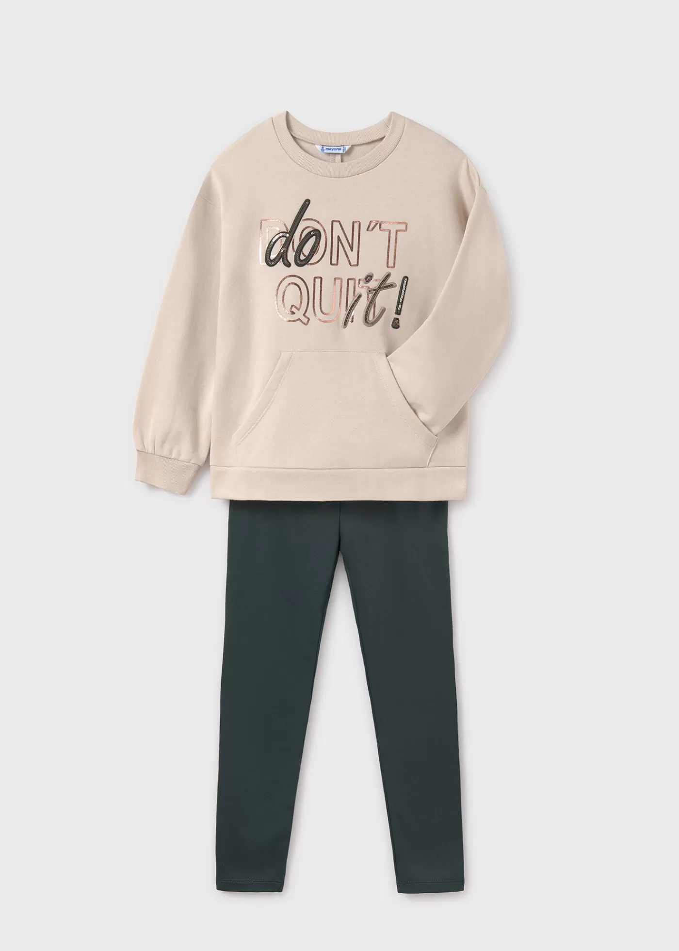 Sale Completo leggings e felpa scritta ragazza Completi