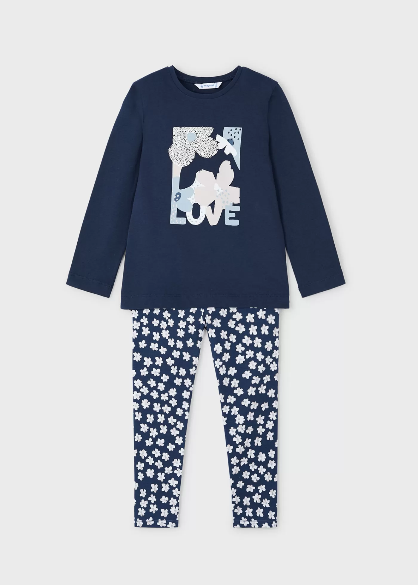 Outlet Completo leggings stampato e maglietta bambina Completi