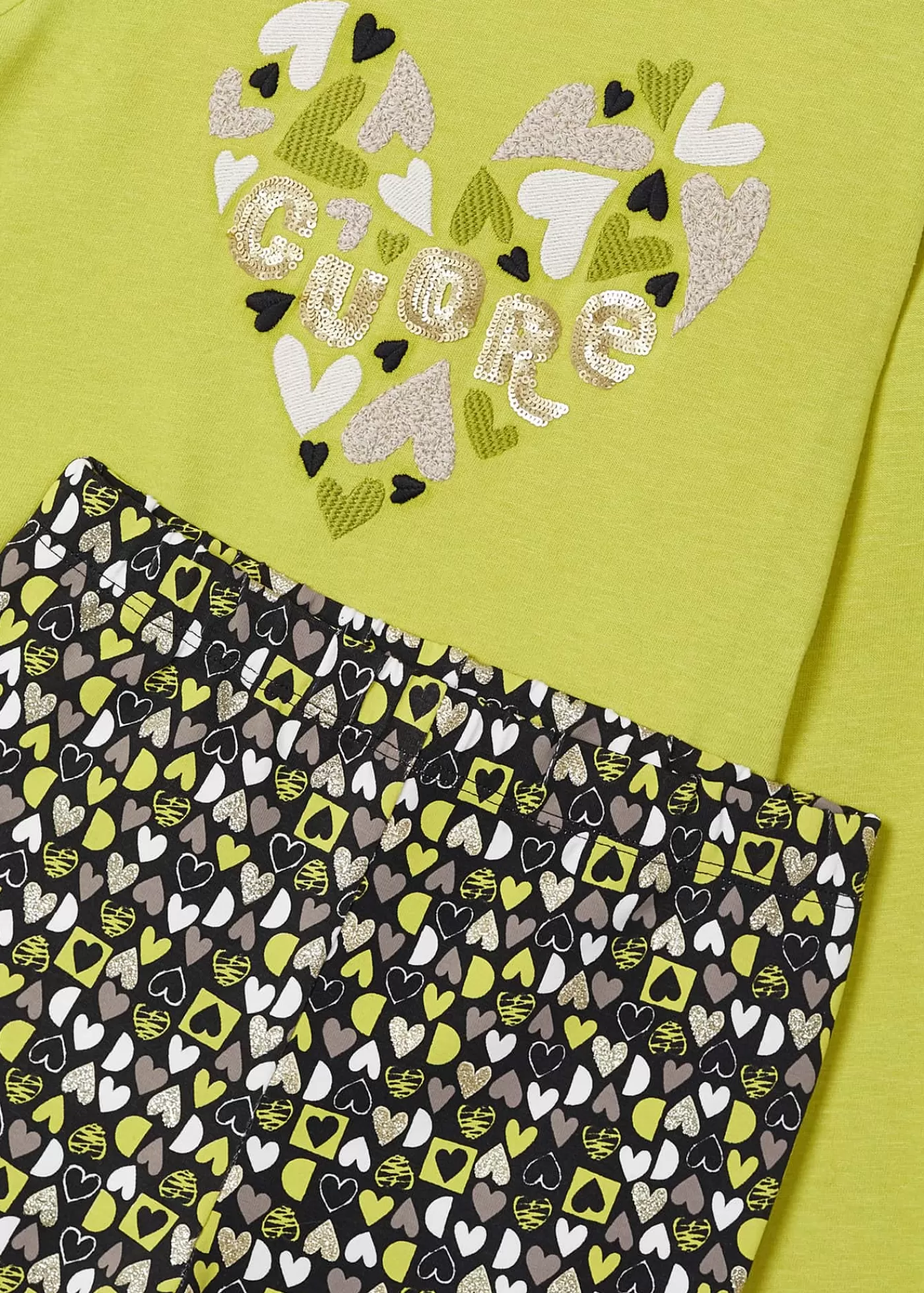Clearance Completo leggings stampato e maglietta bambina Completi