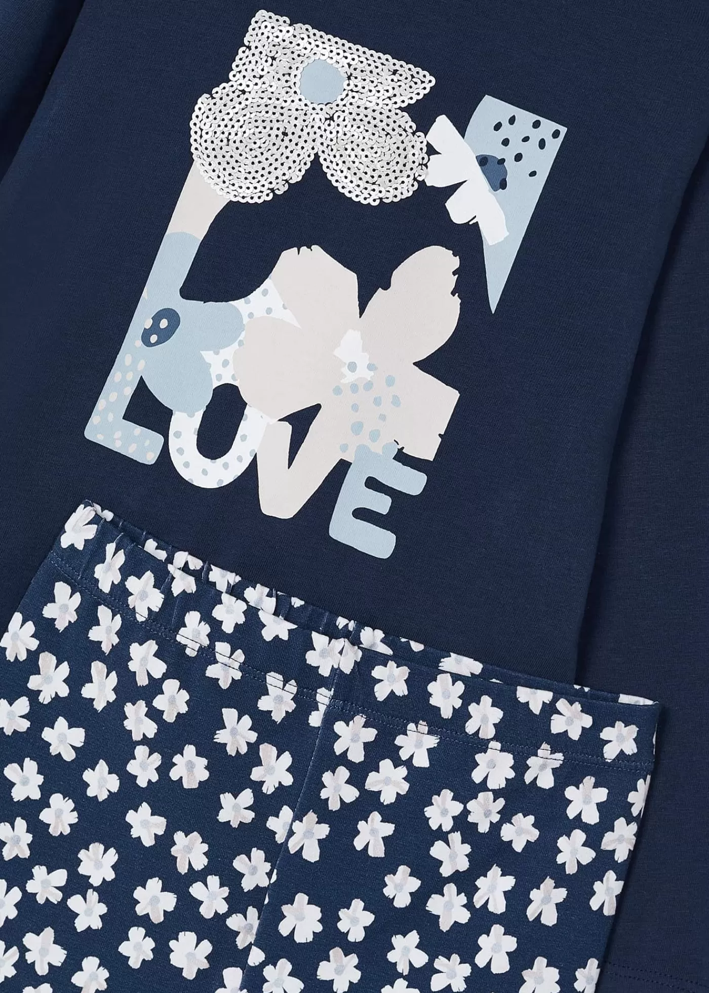 Outlet Completo leggings stampato e maglietta bambina Completi