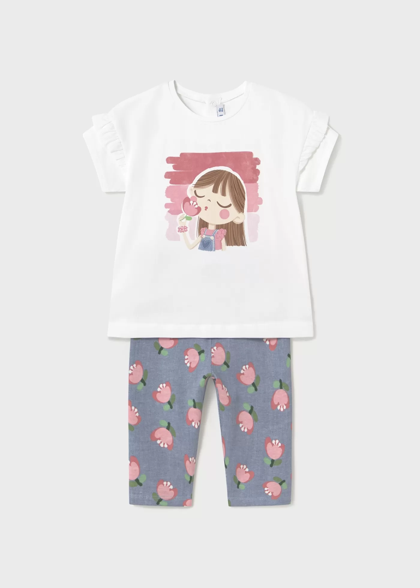Outlet Completo leggings stampato e maglietta neonata Completi