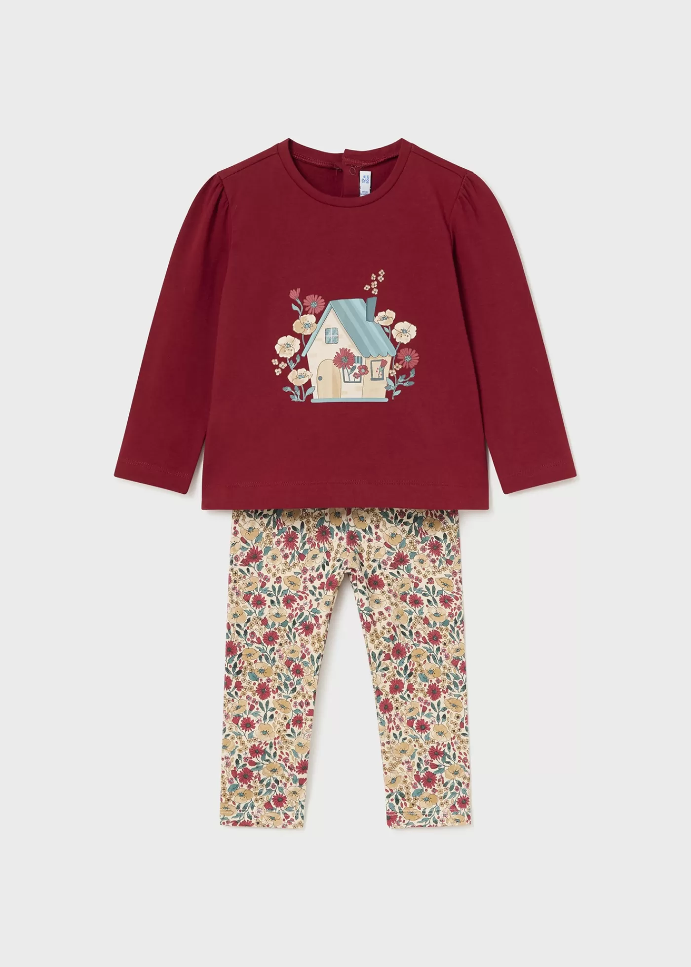 Outlet Completo leggings stampato e maglietta neonata Completi