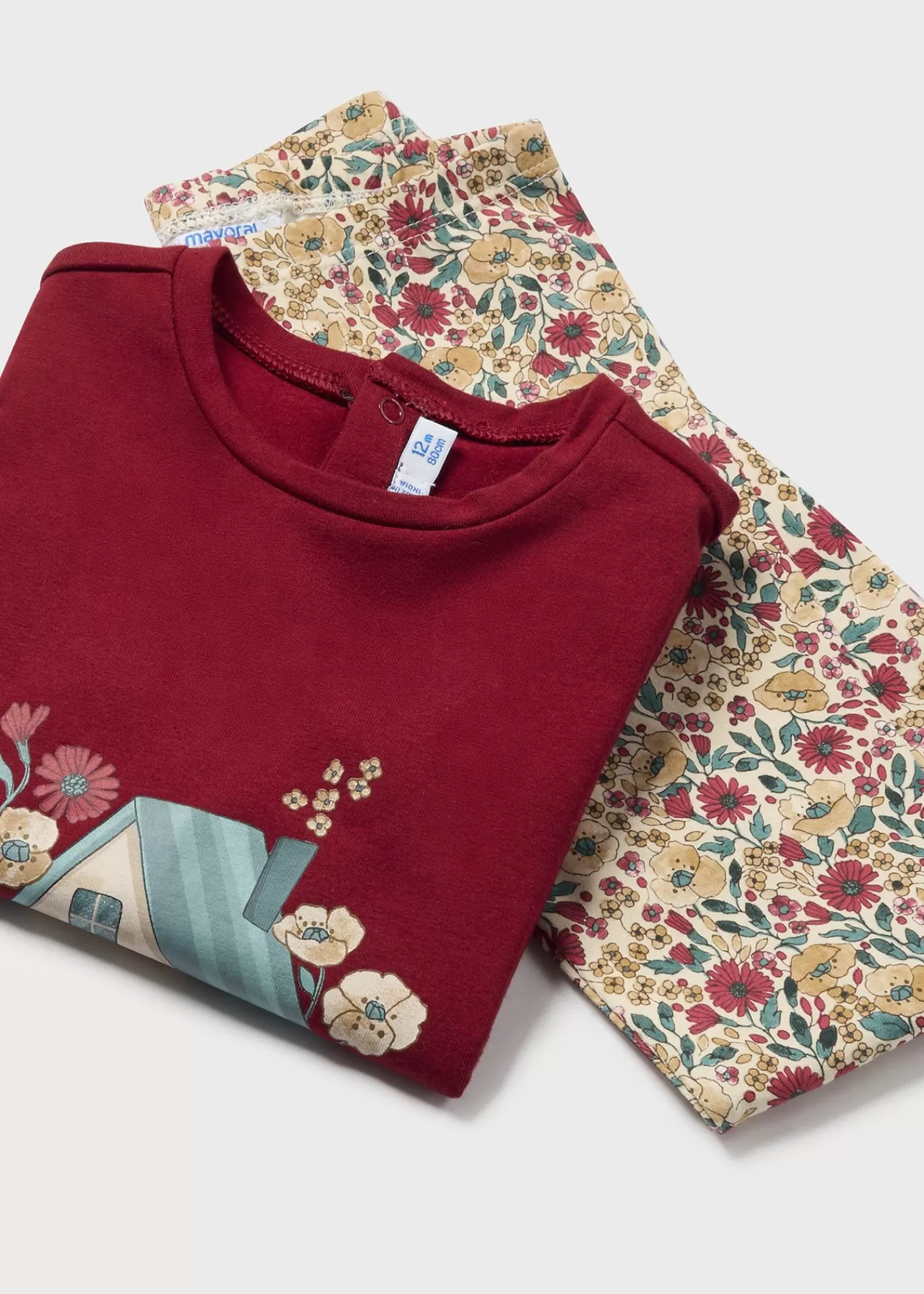 Outlet Completo leggings stampato e maglietta neonata Completi