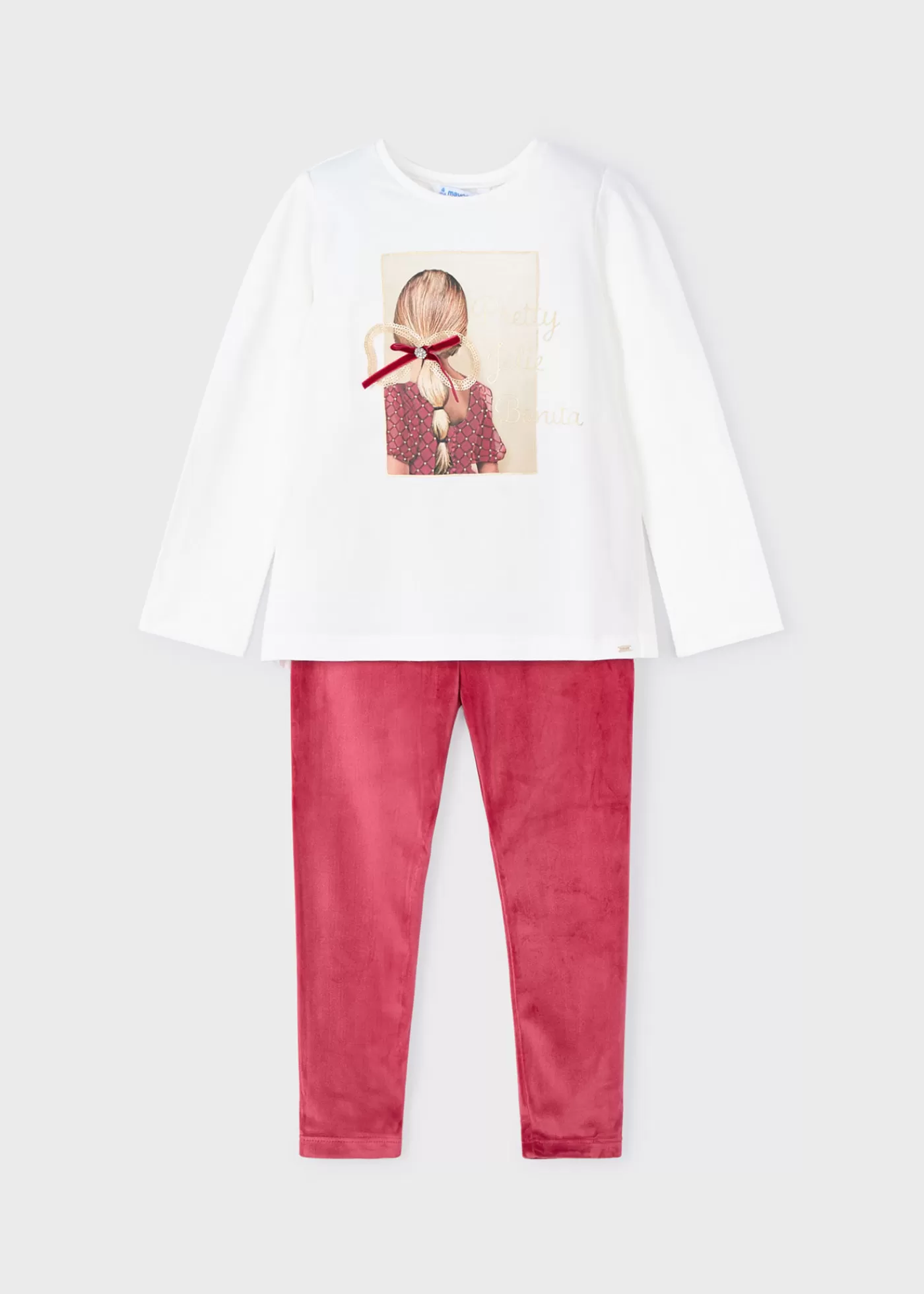 New Completo leggings velluto e maglietta bambina Completi