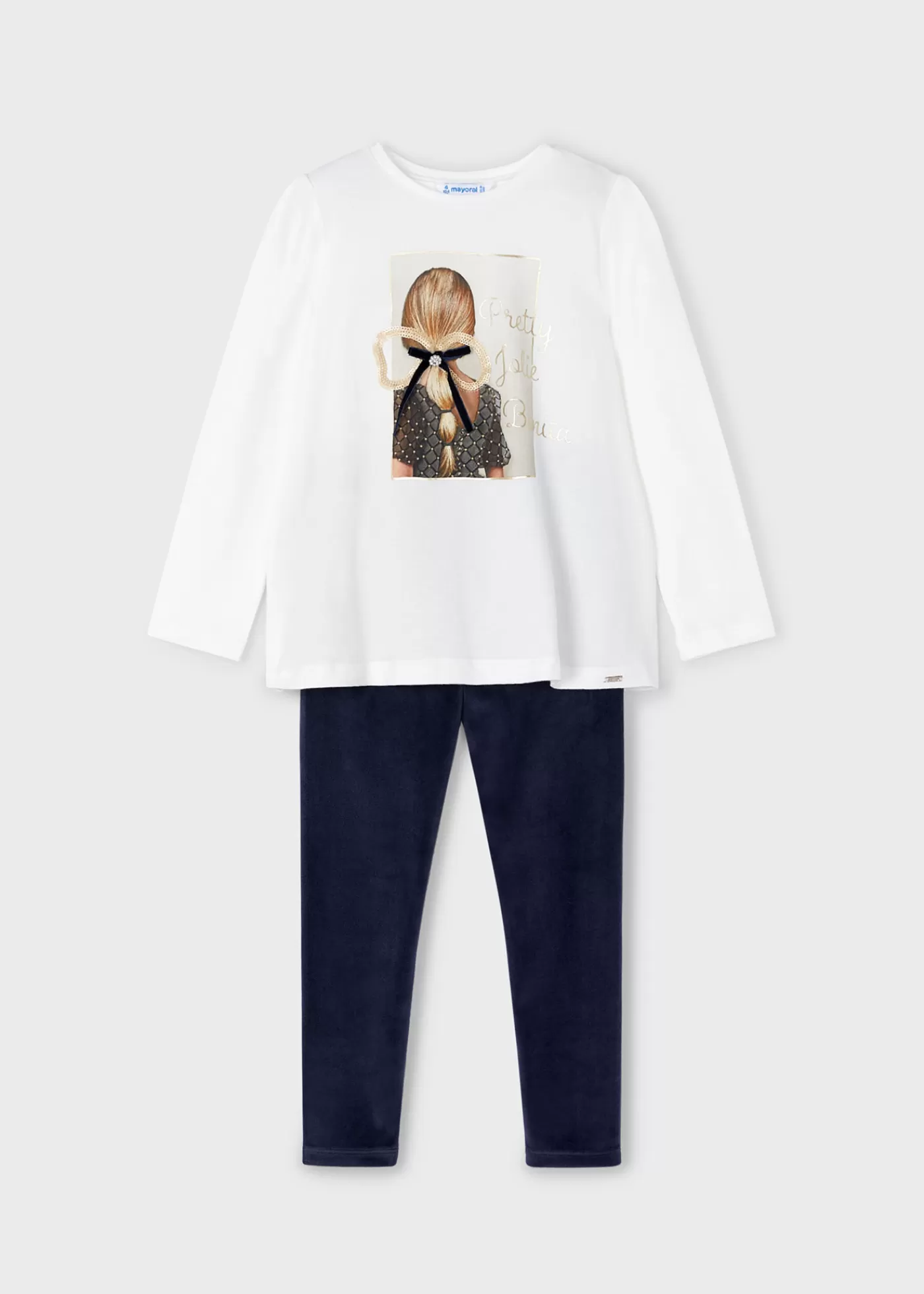 Shop Completo leggings velluto e maglietta bambina Completi