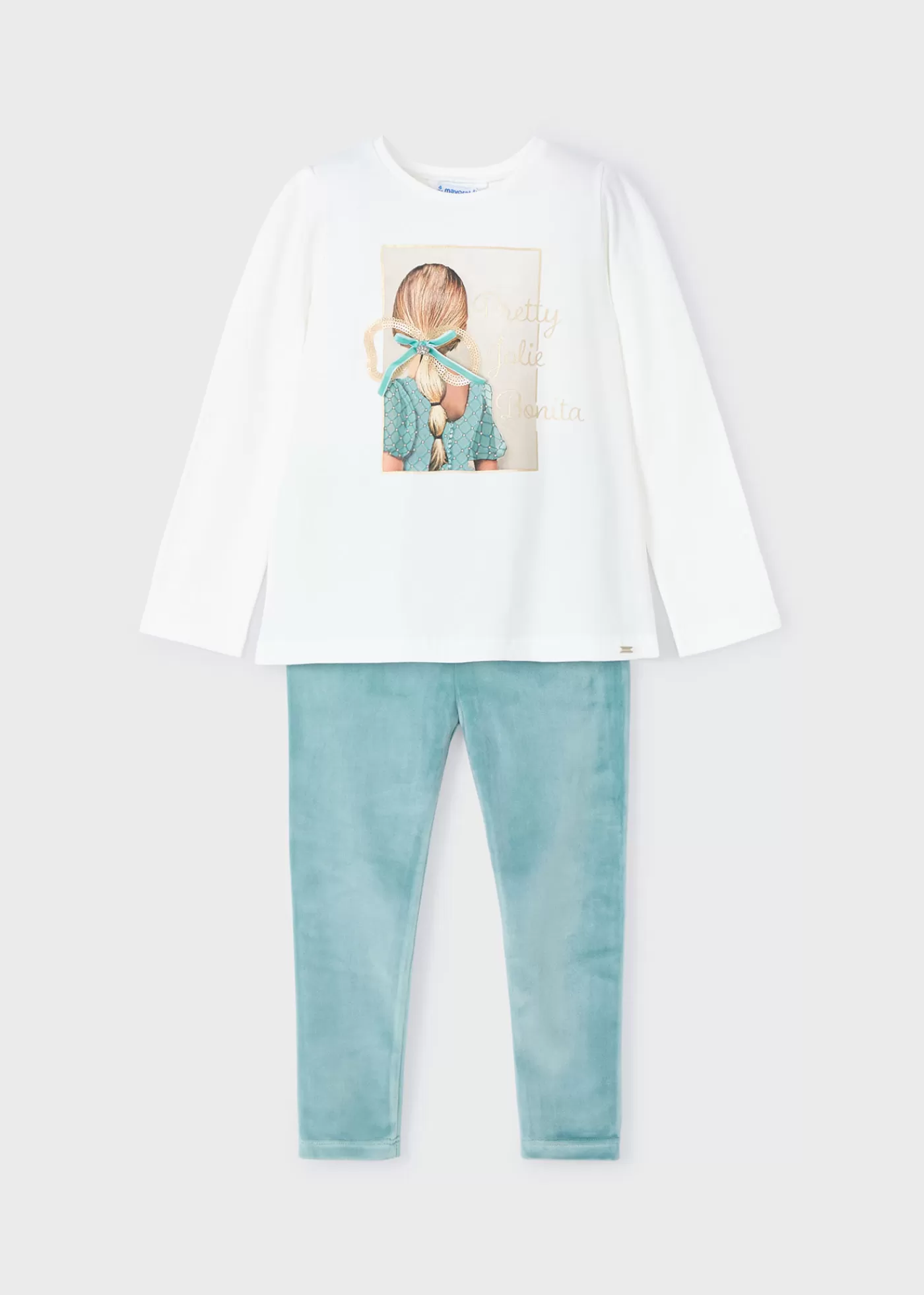 Store Completo leggings velluto e maglietta bambina Completi