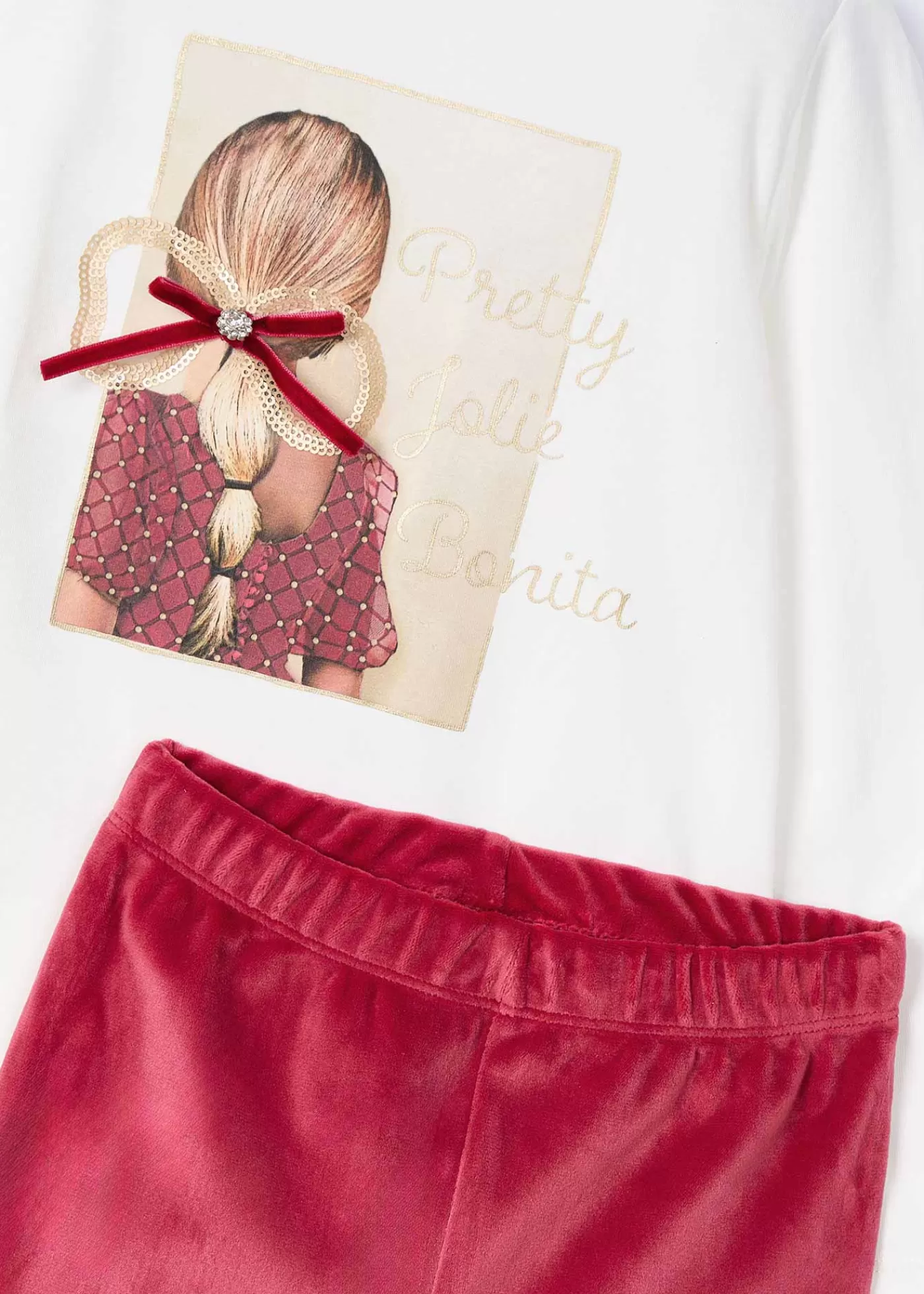 New Completo leggings velluto e maglietta bambina Completi