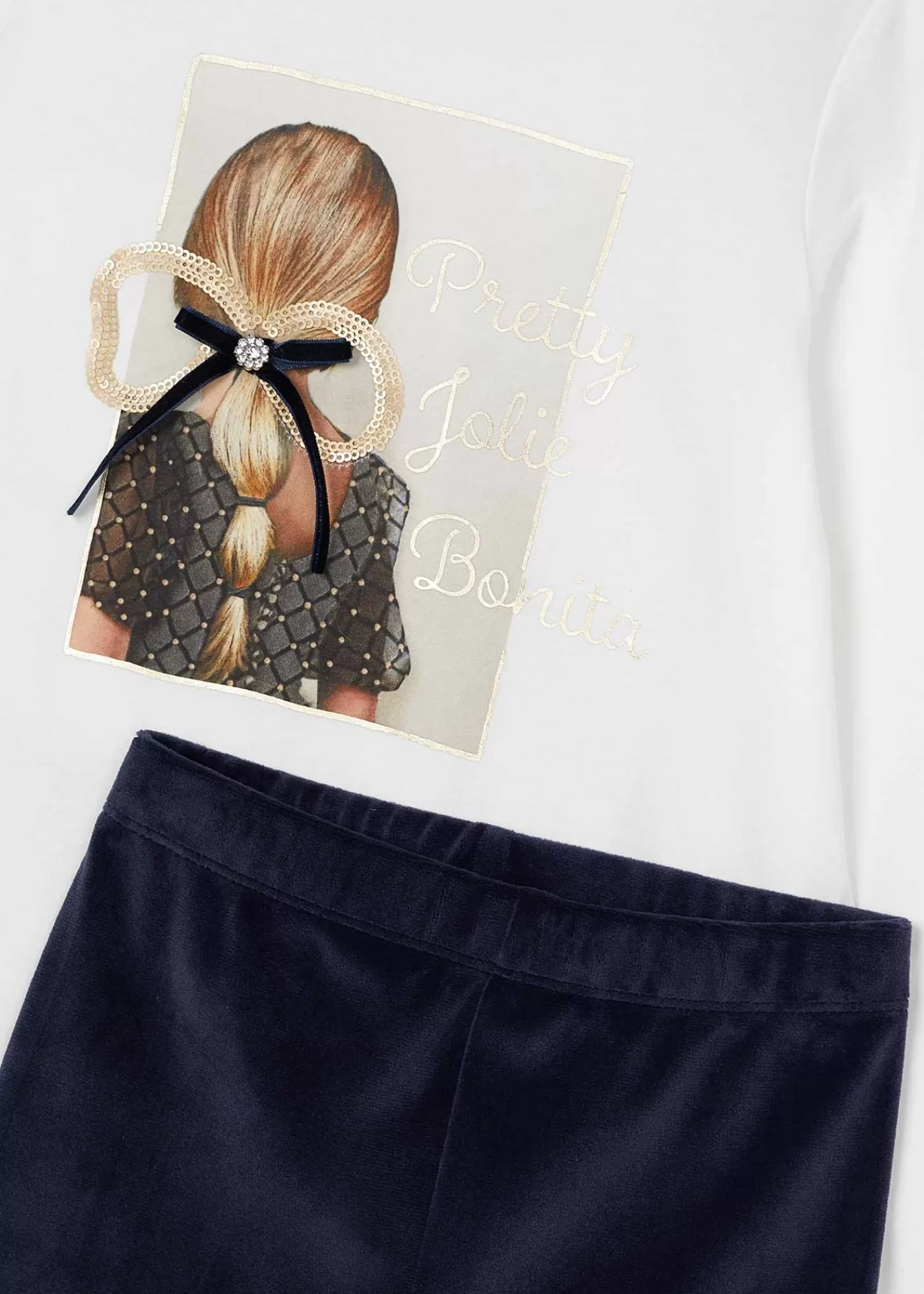 Shop Completo leggings velluto e maglietta bambina Completi