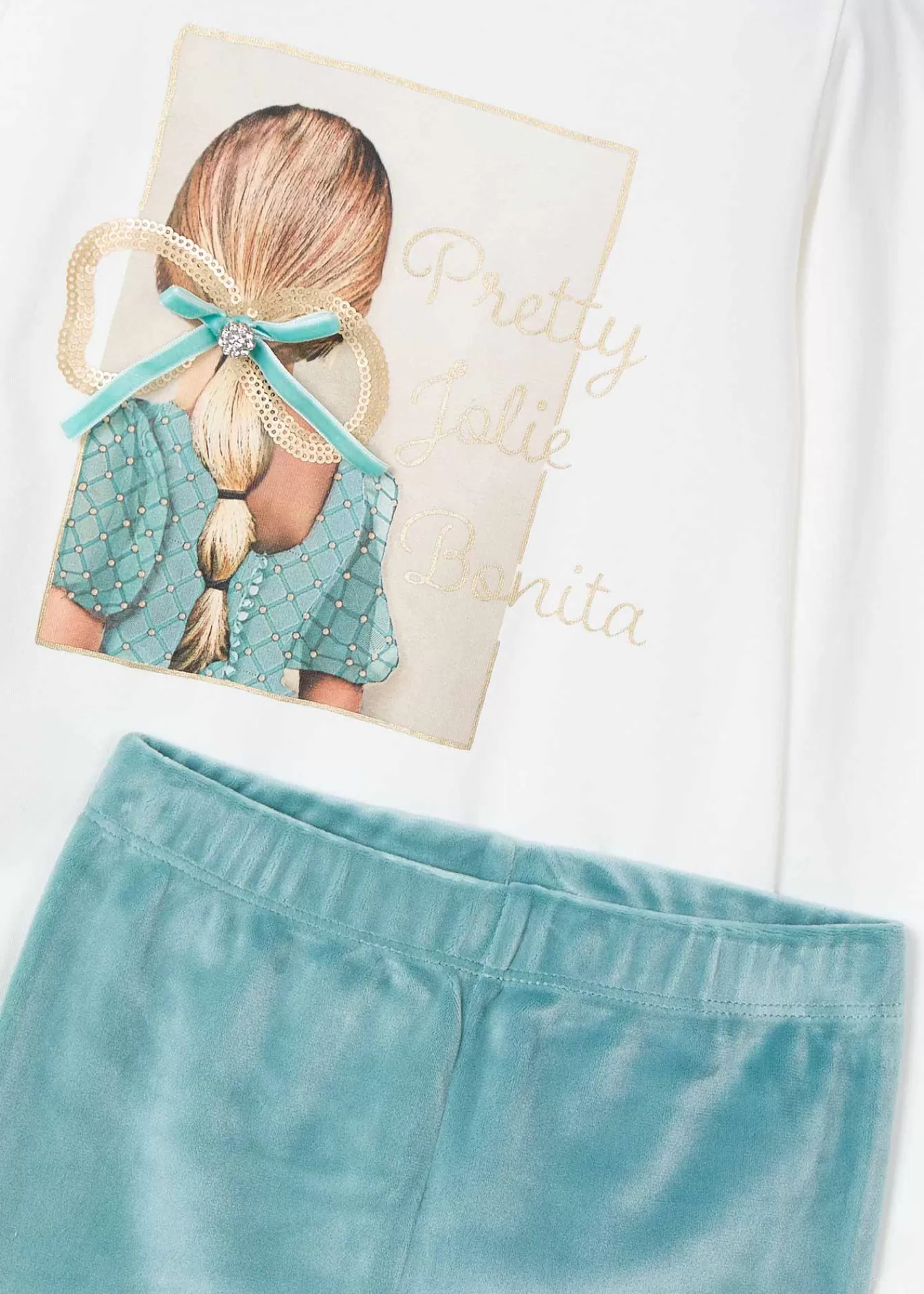 Store Completo leggings velluto e maglietta bambina Completi
