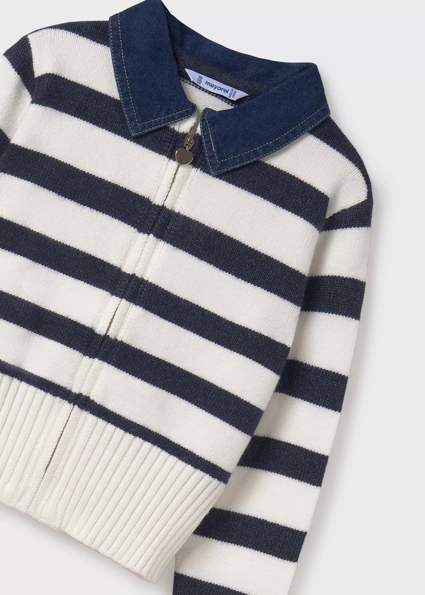 Fashion Giacca in maglia righe ragazza Cardigan