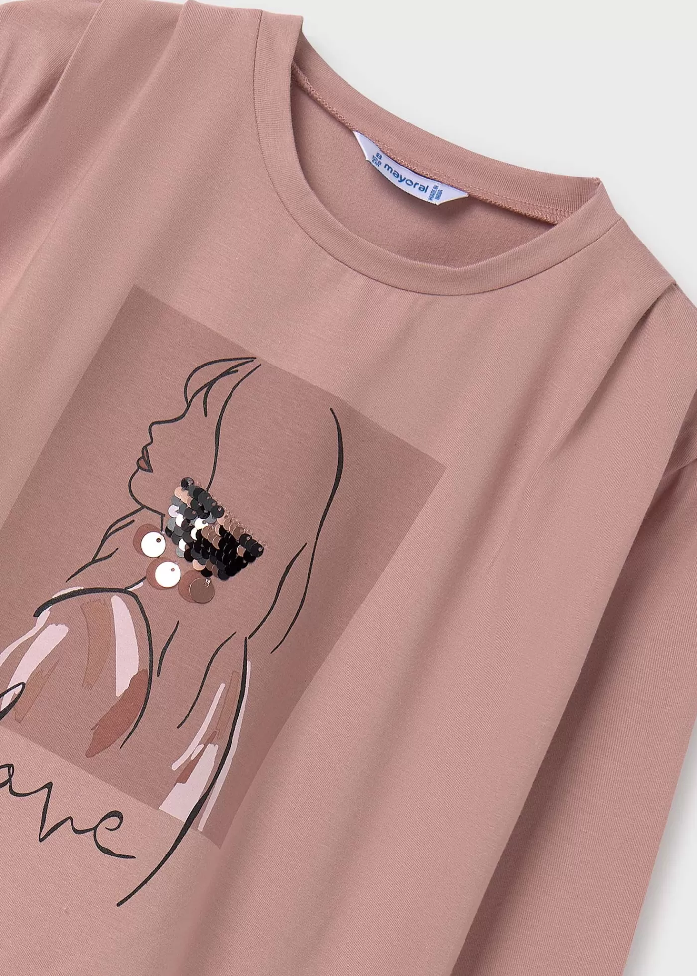 Outlet Maglietta dettagli lustrini ragazza Magliette E Polo