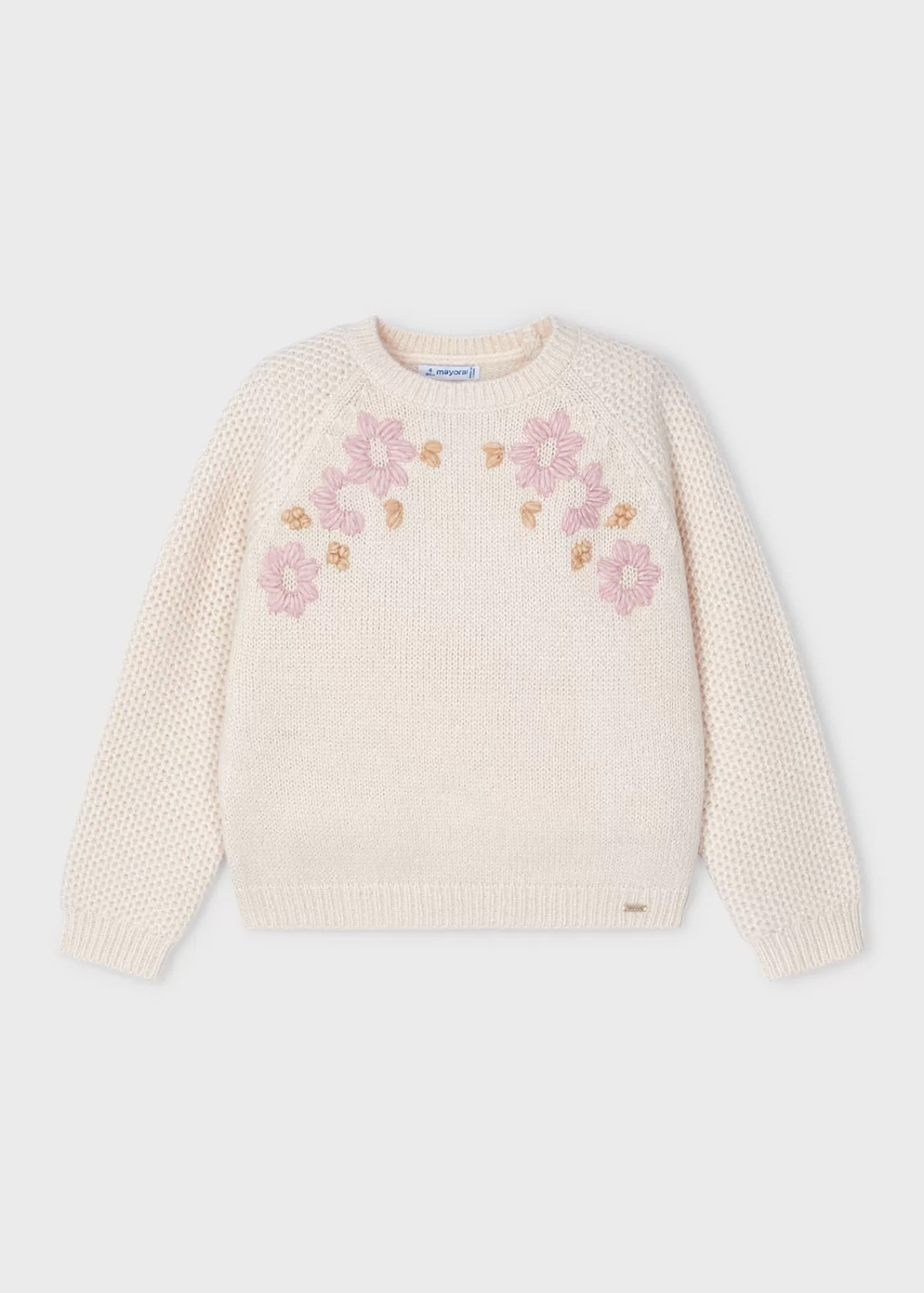 Outlet Maglione fiori ricamati bambina Maglioni E Felpe