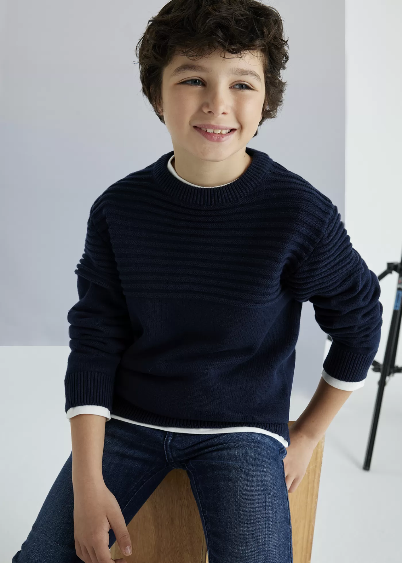 Shop Maglione jacquard tone sur tone ragazzo Bambino Maglioni
