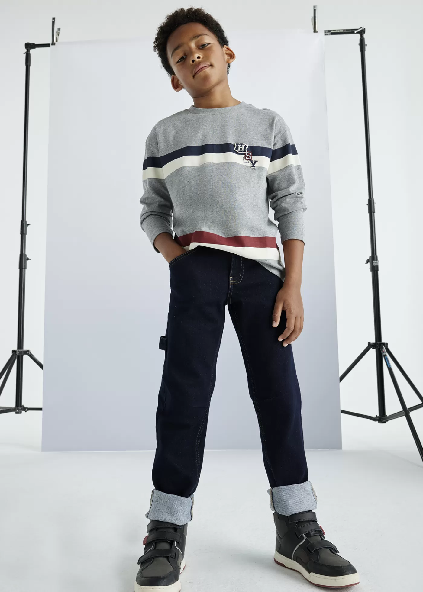 Clearance Pantalone jeans cuciture ragazzo Bambino Pantaloni