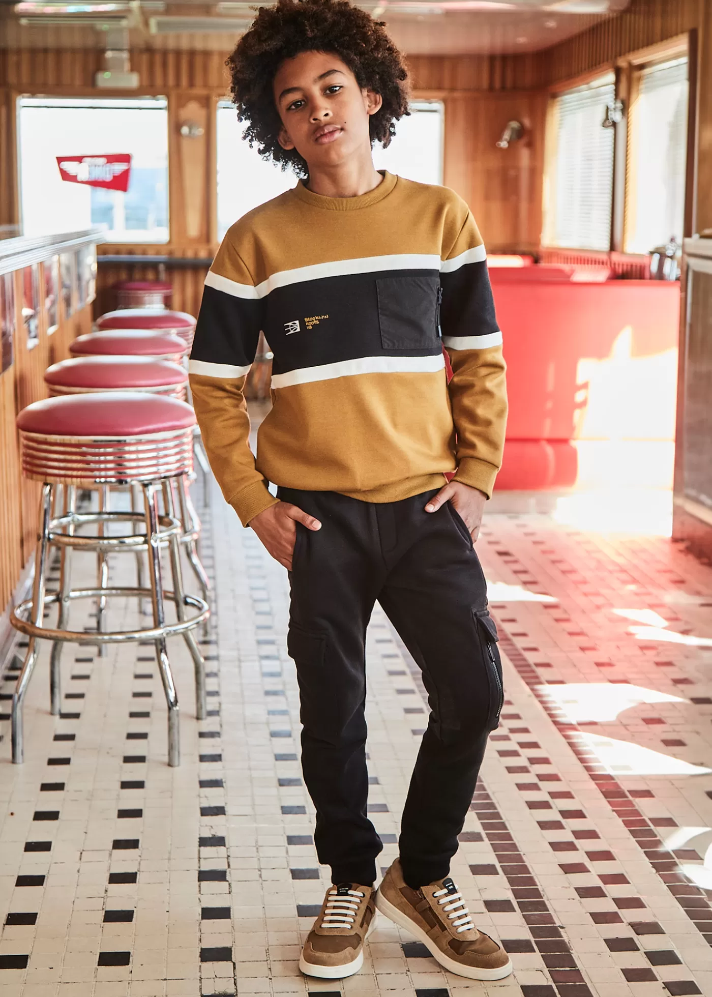 Shop Pantalone sportivo contrasto ragazzo Bambino Pantaloni