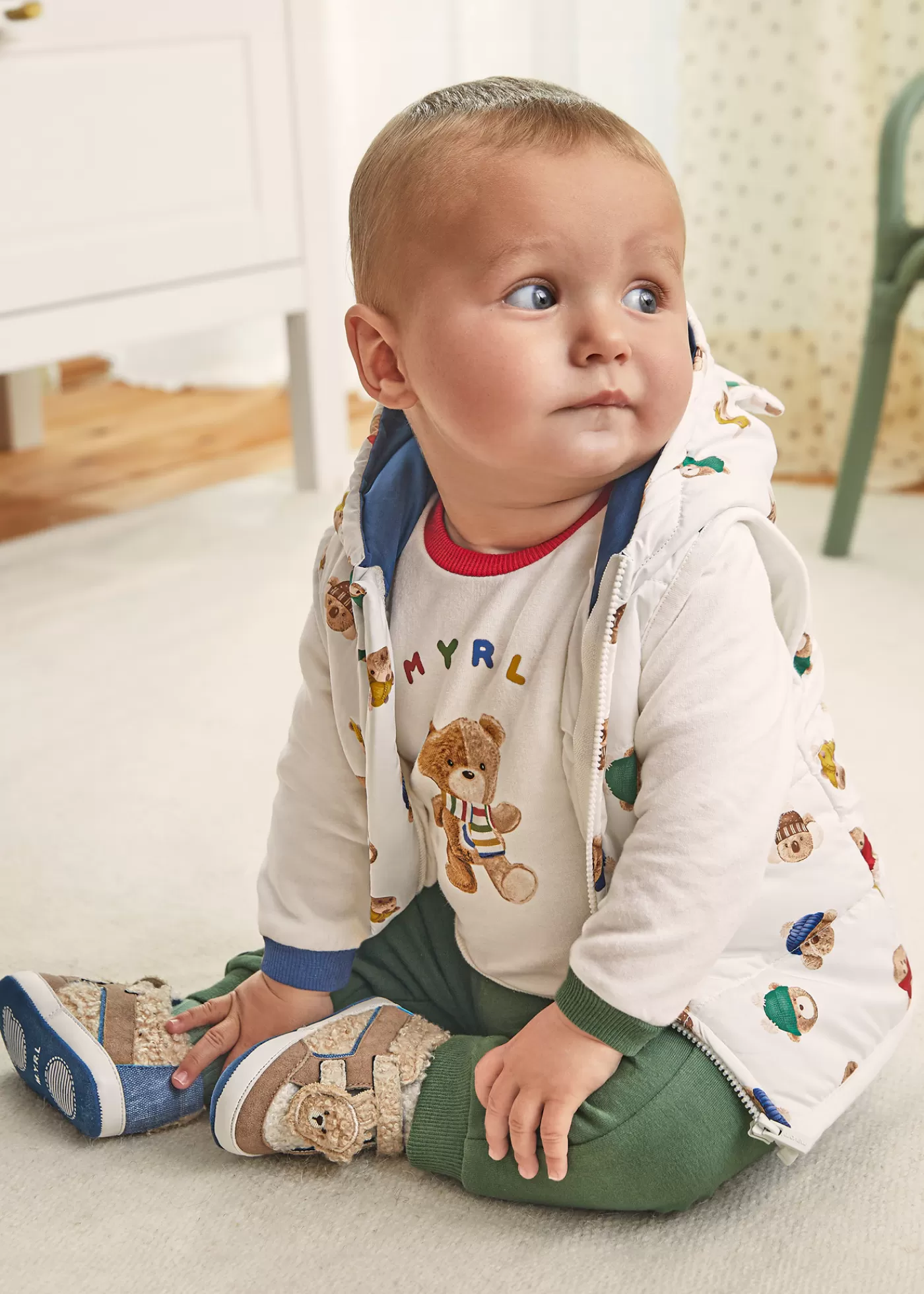 Cheap Tuta con gilet stampato neonato Tute