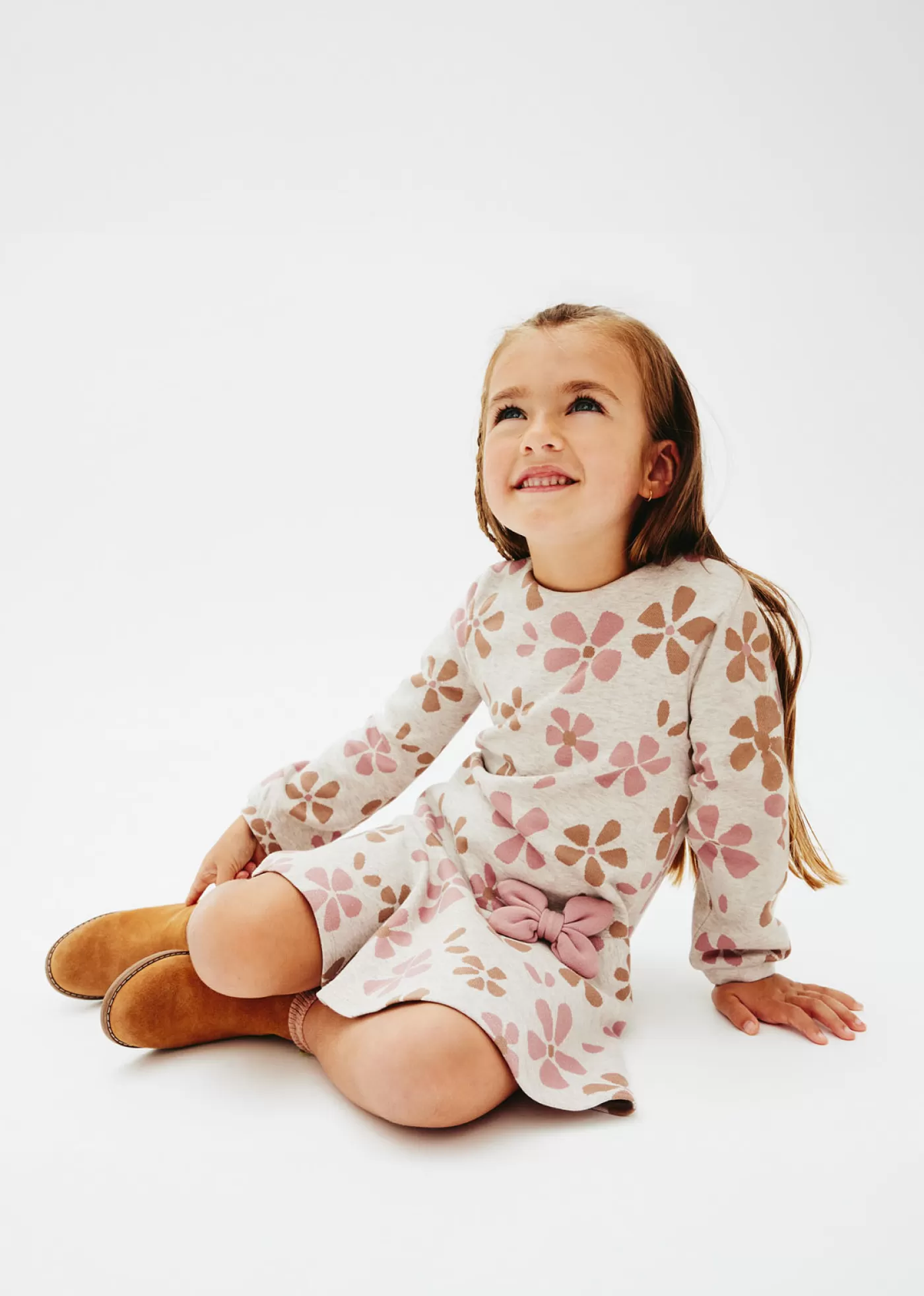 Fashion Vestito jacquard fiori bambina Vestiti
