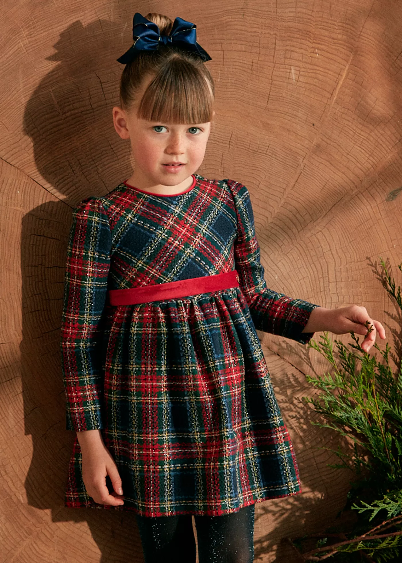 Best Vestito quadri cintura velluto bambina Vestiti