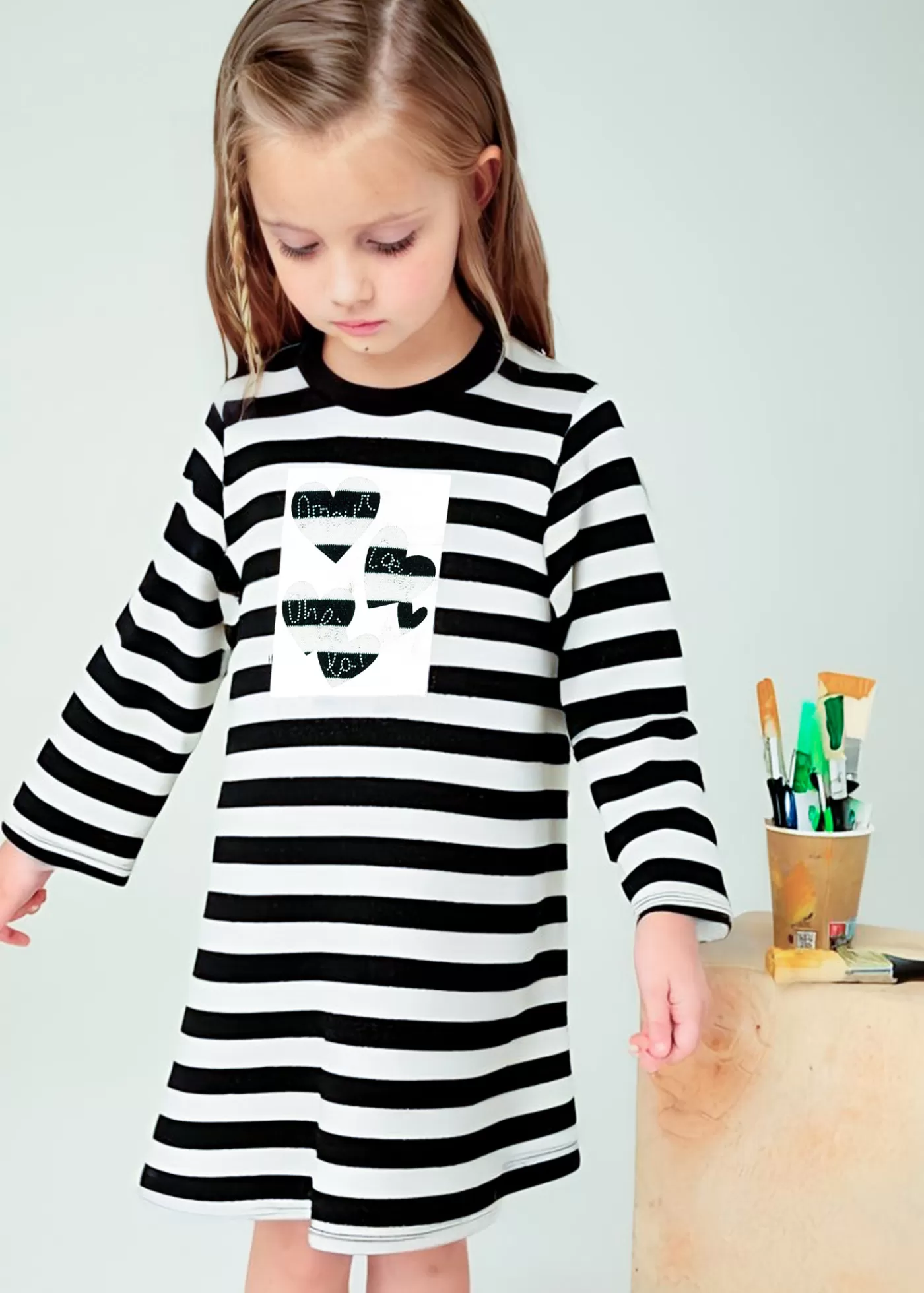 Clearance Vestito righe bambina Vestiti